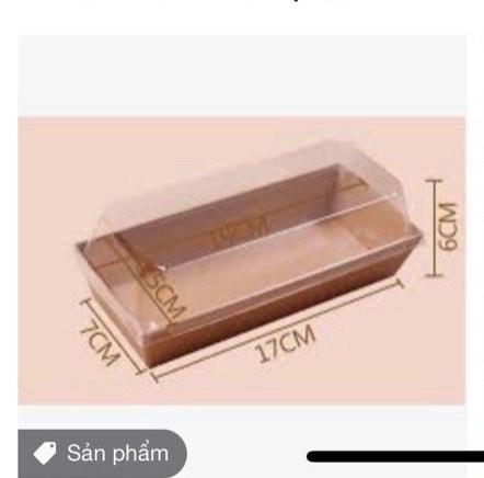 Hộp Giấy Kraft - Nắp Nhựa - Chữ Nhật 17x6cm Cao 6cm - TRẮNG