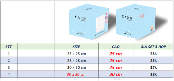 Hộp Giấy - Vuông Cao H30cm