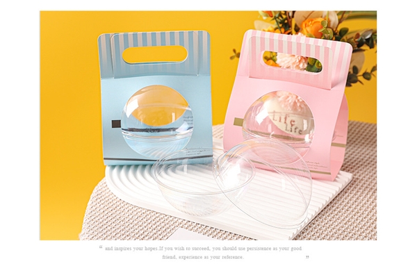 Hộp Nhựa - Cầu - Quai Xách Giấy - 13cm 390ml - XANH