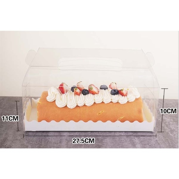 Hộp Nhựa Mika - Chữ Nhật Quai Xách Đế Giấy - 27x11cm Cao 10cm