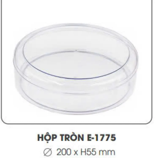 Hộp Nhựa Mika - Tròn 20x5.5cm - Cứng Giòn - 1200ml