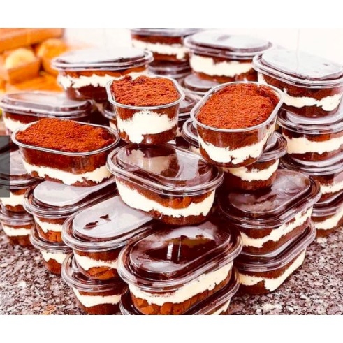 Hộp Nhựa - Oval - Tiramisu 400ml