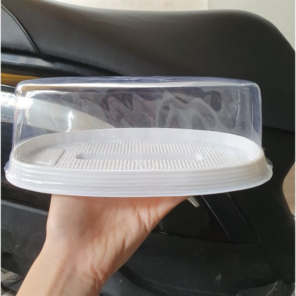 Hộp Nhựa - Oval H12 - 23.5x12cm Cao 7.5cm - Đế Trắng