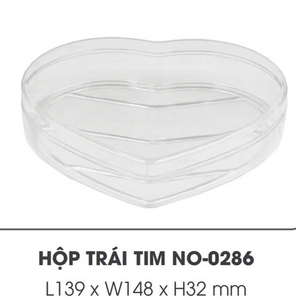 Hộp Nhựa - Tim 14x3.2cm - Mika Cứng Giòn