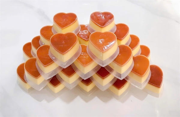 Hộp Nhựa - Tim Bánh Flan 90ml - Set 50