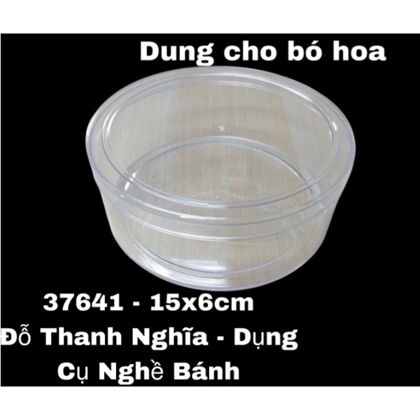 Hộp Nhựa - Tròn 15x6cm - Mika Cứng Giòn - 850ml