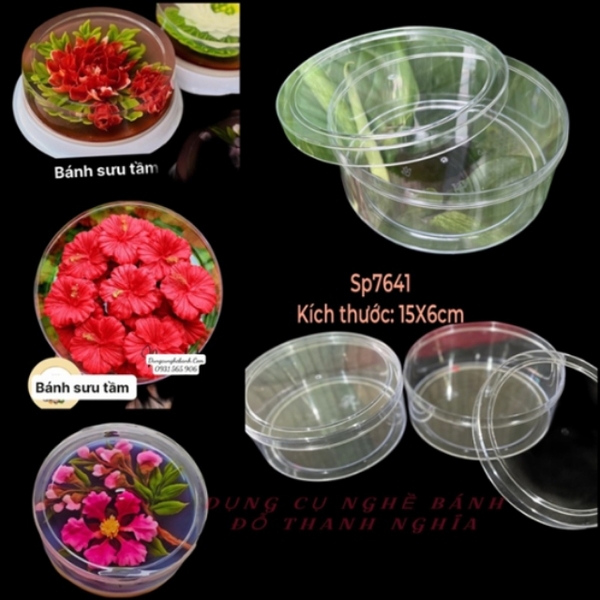 Hộp Nhựa - Tròn 15x6cm - Mika Cứng Giòn - 850ml