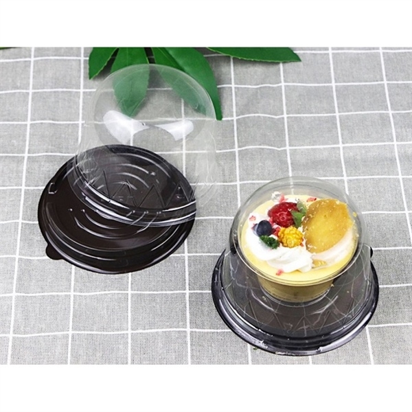 Hộp Nhựa - Tròn F057 - 10cm Cao 9cm - Đế Đen