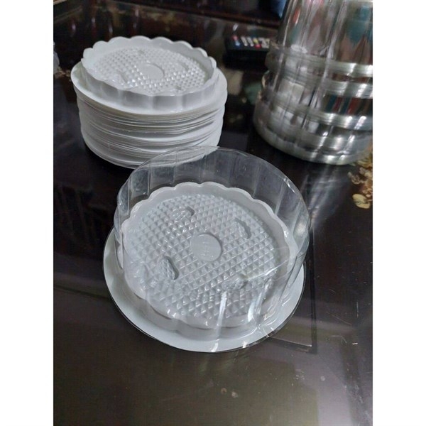 Hộp Nhựa - Tròn H15 - 10cm Cao 5cm - Đế Trắng