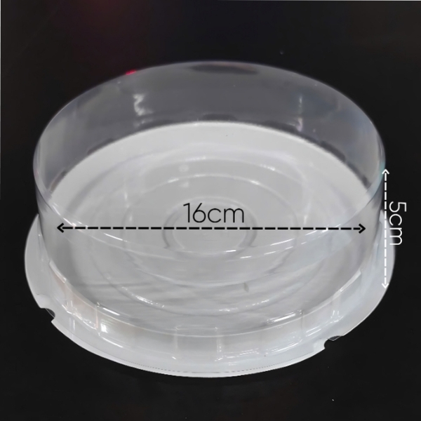 Hộp Nhựa - Tròn H25 - 16cm Cao 5cm - Đế Trắng