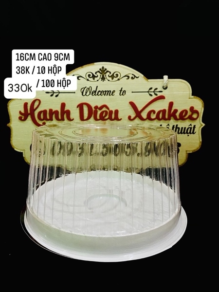 Hộp Nhựa - Tròn H25 - 16cm Cao 9cm - Đế Trắng
