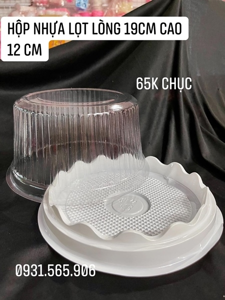 Hộp Nhựa - Tròn H47 - 19cm Cao 12cm - Nắp Bằng