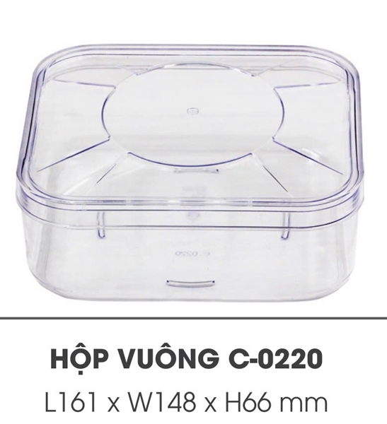 Hộp Nhựa - Vuông 16x6.6cm - Mika Cứng Giòn