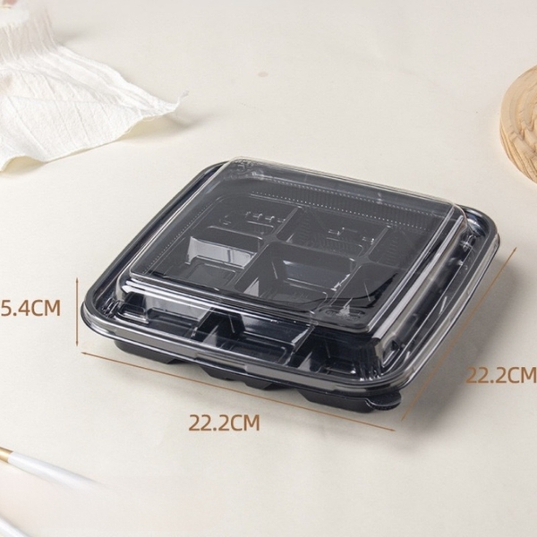 Hộp Nhựa - Vuông 9 Ngăn JHL999 - 21x21x5cm Đế đen