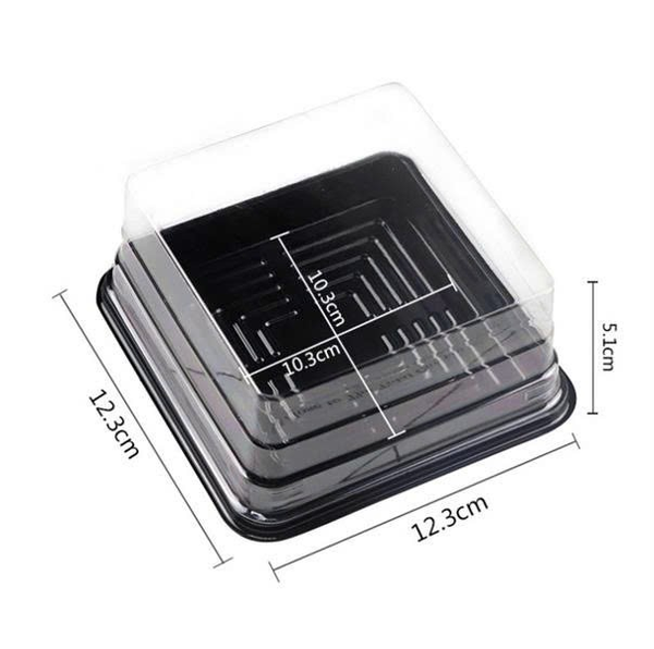 Hộp Nhựa - Vuông JHL12 - 12x12cm Cao 5cm - Đế Đen