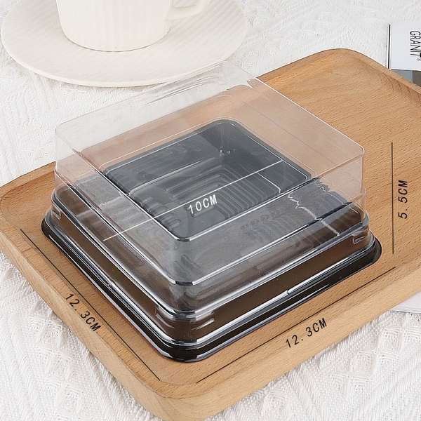 Hộp Nhựa - Vuông JHL12 - 12x12cm Cao 5cm - Đế Đen