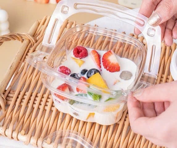 Hộp Nhựa - Vuông Quai Xách HY901 - 500ML 10X6X12cm