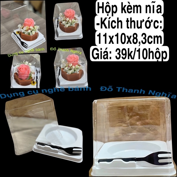 Hộp Nhựa - Vuông W104 - 12.5cm Đế Trắng