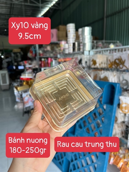 Hộp Nhựa - Vuông XY10 - 10x10cm Cao 5.5cm  Đế Đen