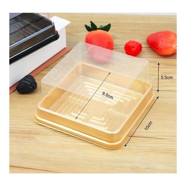Hộp Nhựa - Vuông XY10 - 10x10cm Cao 5.5cm Đế Vàng