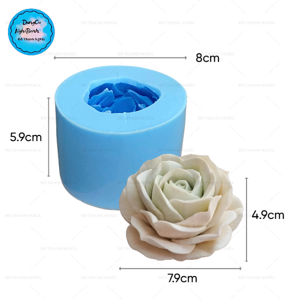 Khuôn Silicon - Hoa Hồng 8.5cm - SHH A09