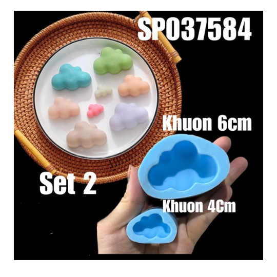 Khuôn Silicon - Bầu Trời - Đám Mây - 6cm