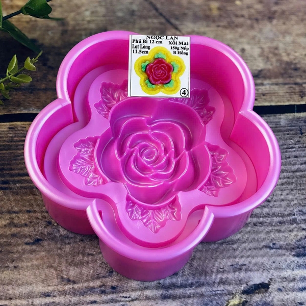 Khuôn Ấn Xôi - Mai 5 Cánh NL - 12cm - Hoa Hồng