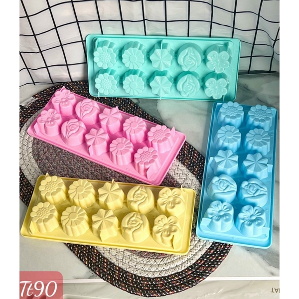Khay Đá Nhựa CH - KD05 - TH 10c - Mai Hồng Cúc 5 Mẫu