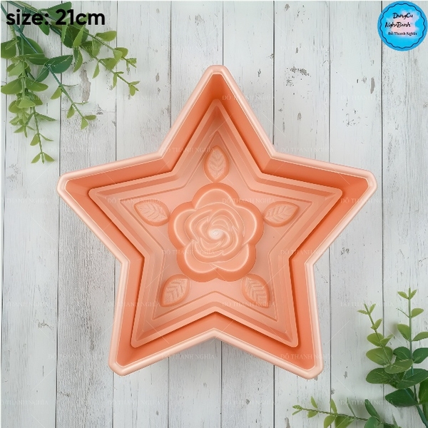 Khuôn Ấn Xôi - Ngôi Sao NL - 21cm - Hoa Hồng