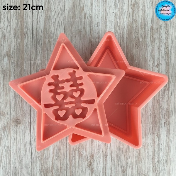 Khuôn Ấn Xôi - Ngôi Sao NL - 21cm - Song Hỷ - Hán