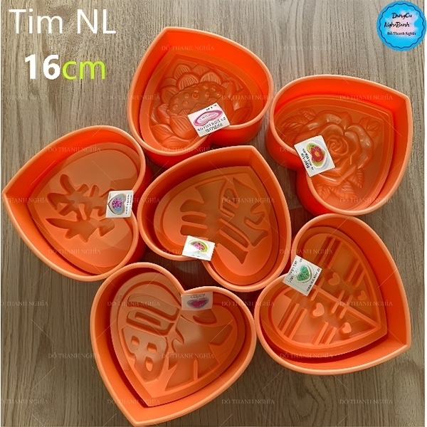 Khuôn Ấn Xôi - Tim NL - 16cm - Hoa Sen