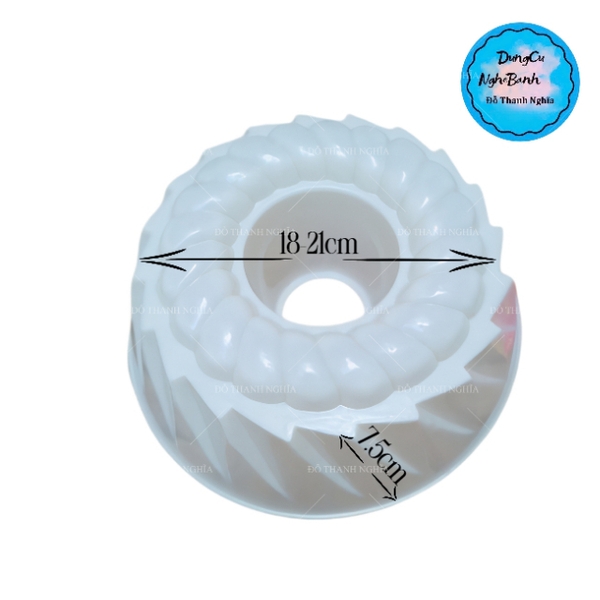 Khuôn Cơm Nhựa - Xôi - Thạch 18-21cm - CN01 - Xoắn Viền Mặt