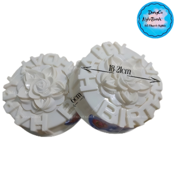 Khuôn Cơm Nhựa - Xôi - Thạch 18-21cm - CN11 - Chữ Happy Birthday Tròn