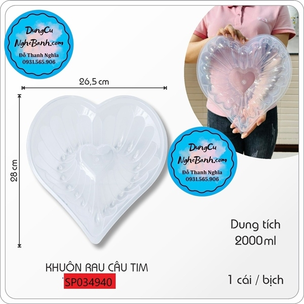 Khuôn Nhựa - Trái Tim 25Cm cao 8Cm