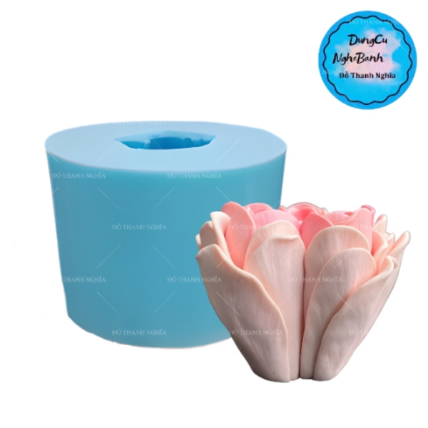Khuôn Silicon - Hoa Hồng Lai - Hồng Anh 6.5cm