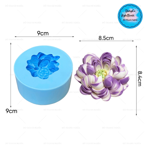 Khuôn Silicon - Hoa Mao Lương Mẫu Đơn 8.5cm
