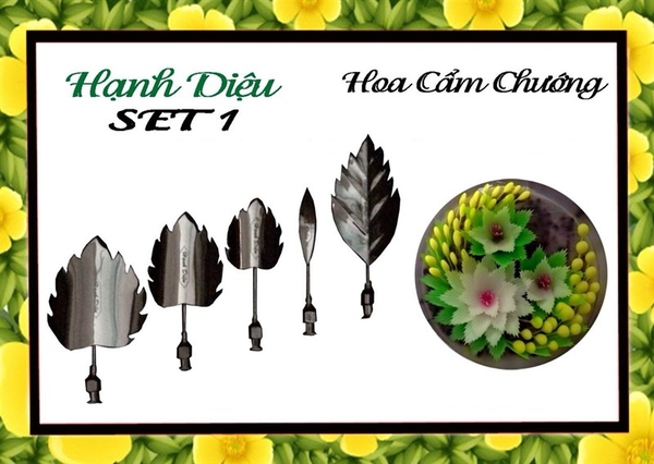 Kim 3D Inox - Bộ 5 - Mẫu 01 Hoa Cẩm Chướng