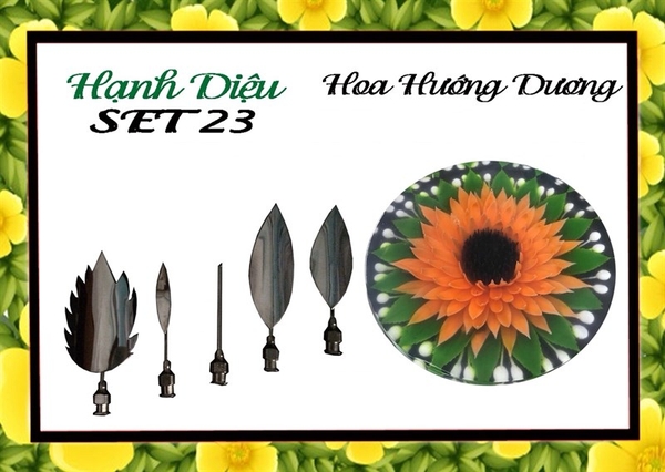 Kim 3D Inox - Bộ 5 - Mẫu 23 Hoa Hướng Dương