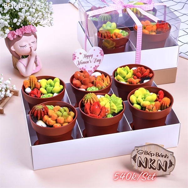 Ly Nhựa - Tròn Chậu Cốc Nâu Kèm Xẻng - Nắp Cầu