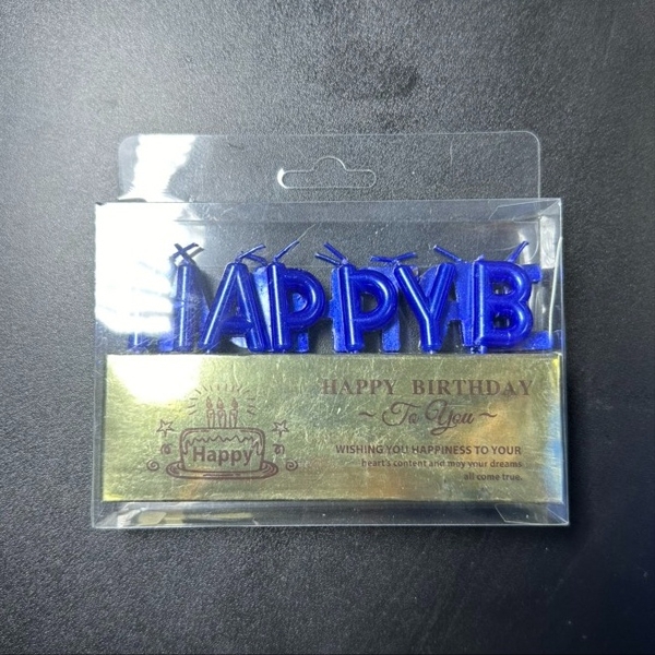 Nến Nhũ Happy Birthday - hồng phấn