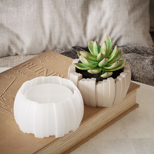 Khuôn Silicon - Chậu Cây - Chậu Khía 10cm