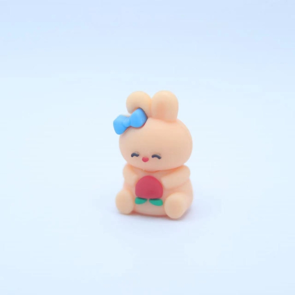 Khuôn Silicon - Động Vật - Con Thỏ Cà Rốt Nơ 2 Mảnh 5.5cm