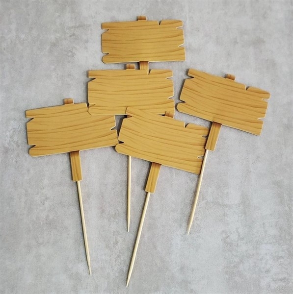 PKC- Set Cắm Biển Giả Gỗ - Chữ Nhật Không Chữ