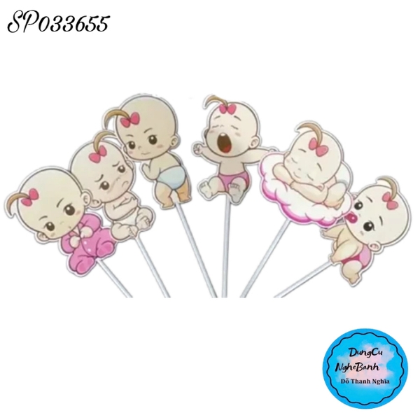 PKC-Set Cắm Em Bé Trơn Phụ Kiện Trang Trí Bánh - Bé Trai