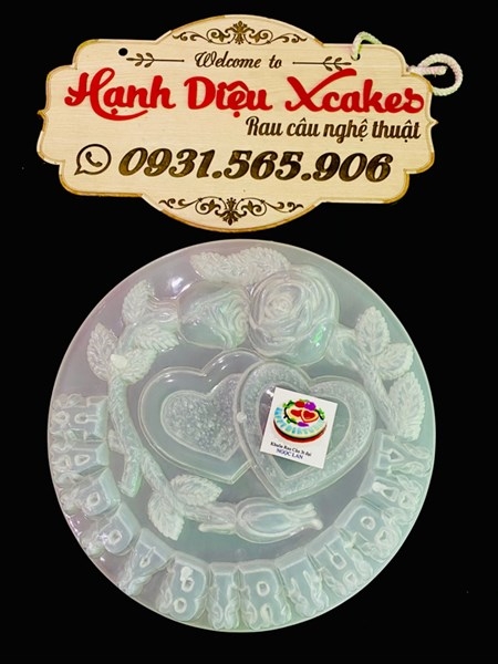 RNL - Khuôn Nhựa RCT - Tròn 30cm - Tim Lồng Cành Hồng