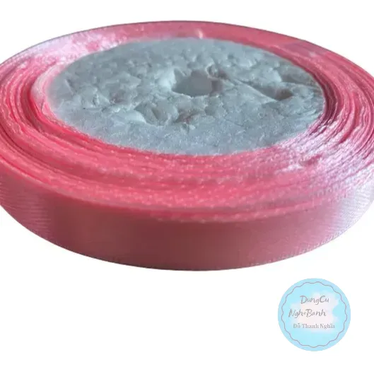 Ruy Băng Trang Trí - Thường - 1cm - TRƠN ĐỎ