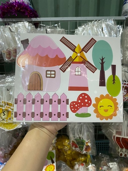 SET CẮM NHÀ NẤM-CỐI XOAY GIÓ PHỤ KIỆN TRANG TRÍ BÁNH
