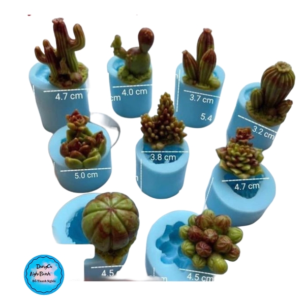 Khuôn Silicon - Sen Đá ĐỨNG  - Set - #6 4.7x4.8cm
