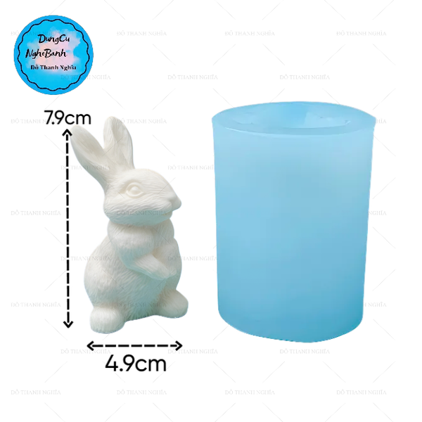 Khuôn Silicon - Động Vật - Con Thỏ Đứng Chấp Tay 7.9cm