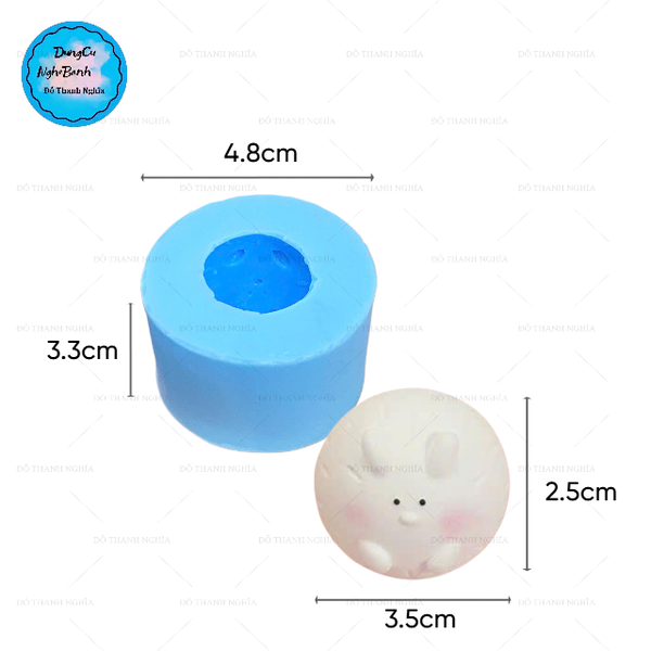Khuôn Silicon - Động Vật - Chuột Thỏ Tròn 4.5cm